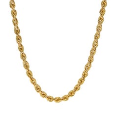 Yellow Gold Rope Chain Necklace 24 3/4" - 10k Italy