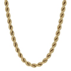 Yellow Gold Rope Chain Necklace 28" - 18k