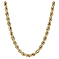 Yellow Gold Rope Chain Necklace 28" - 18k