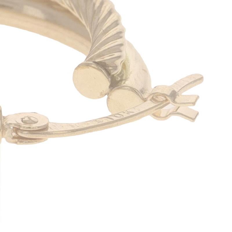 Yellow Gold Rope Crossover Double Hoop Earrings - 10k Nautical Pierced 1