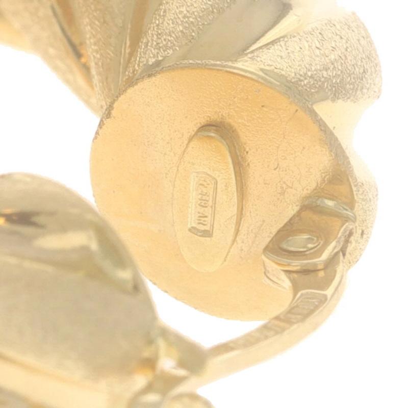 Yellow Gold Rope Hoop Earrings - 14k Nautical Twist Italy Pierced 3