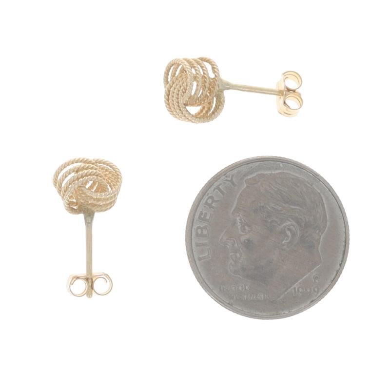 Boucles d'oreilles or jaune corde nœud d'amour 14k percées Pour femmes en vente
