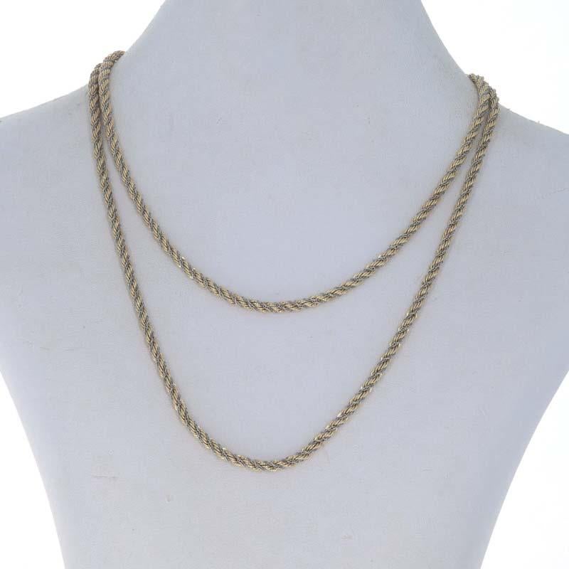 Yellow Gold Rope & Prince of Wales Fancy Twist Chain Necklace 30