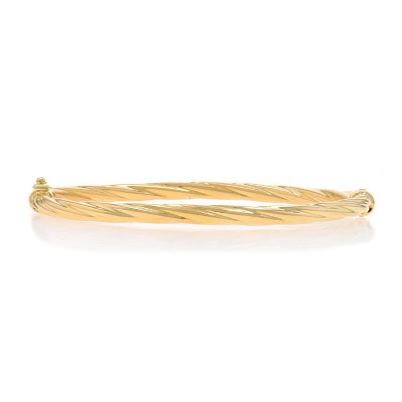 Women's Yellow Gold Rope Twist Bangle Bracelet 6 3/4
