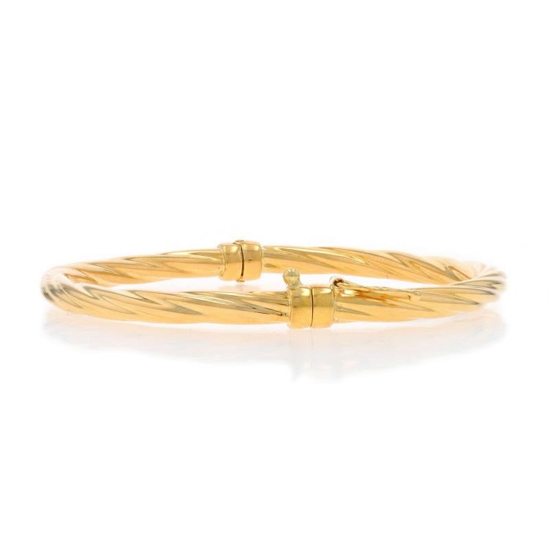 Yellow Gold Rope Twist Bangle Bracelet 6 3/4