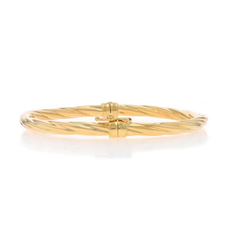 Yellow Gold Rope Twist Bangle Bracelet 6 3/4