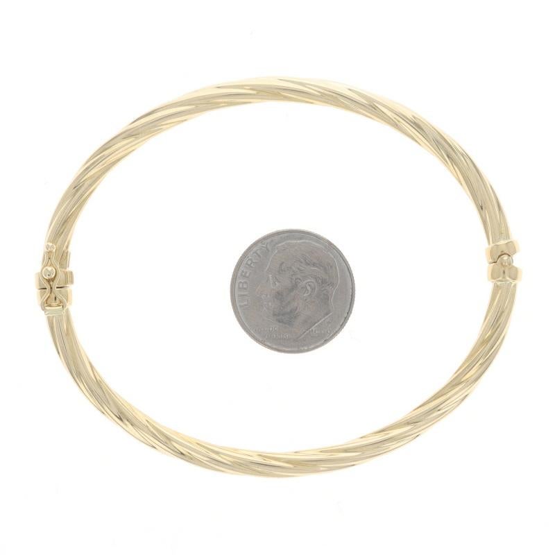 Yellow Gold Rope Twist Bangle Bracelet 6 3/4