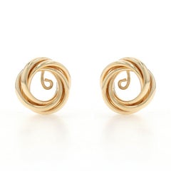 Yellow Gold Rope Twist Earring Enhancers - 14k Stud Jackets