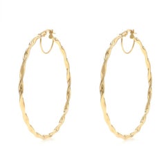 Yellow Gold Rope Twist Earrings 10k Pierced