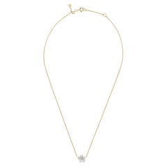 Halskette mit Blumen aus Gelbgold mit Diamanten im Rosenschliff