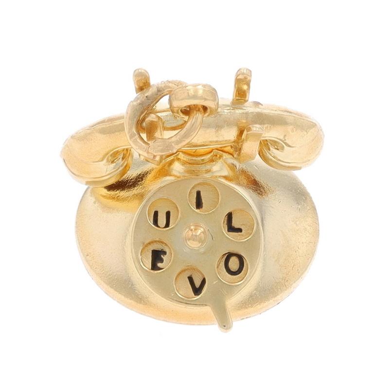 De las mujeres Dije de teléfono giratorio de oro amarillo - 14k Love Moves Love Message en venta
