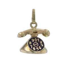 Yellow Gold Rotary Telephone Charm 14k Communication