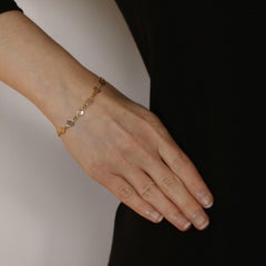 Gliederarmband aus Gelbgold mit Rohdiamantenscheiben, 18 Karat Frühlingsring-Verschluss