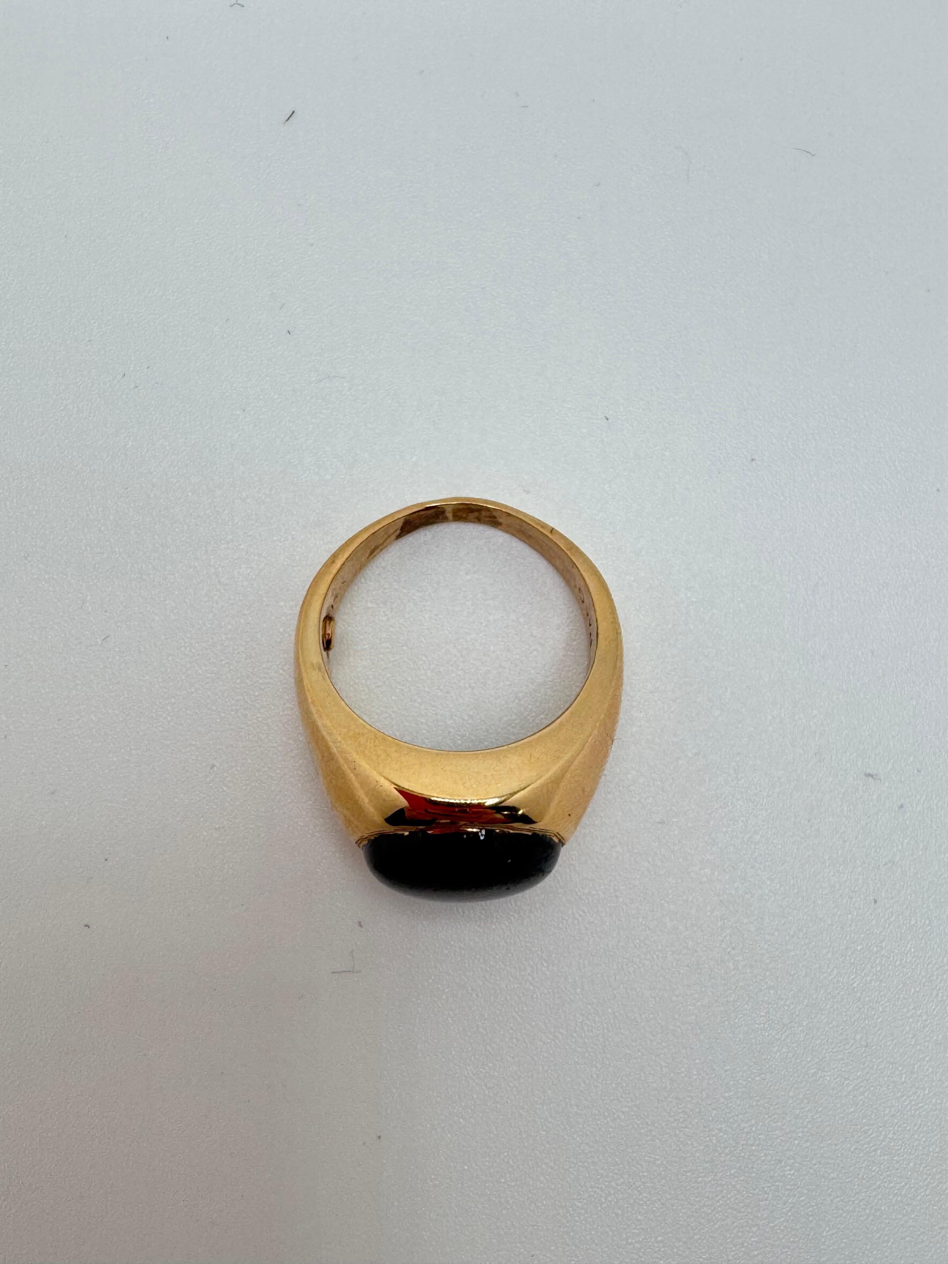 Femenino o masculino Anillo de Oro Amarillo Zafiro Estrella Negro Redondo en venta