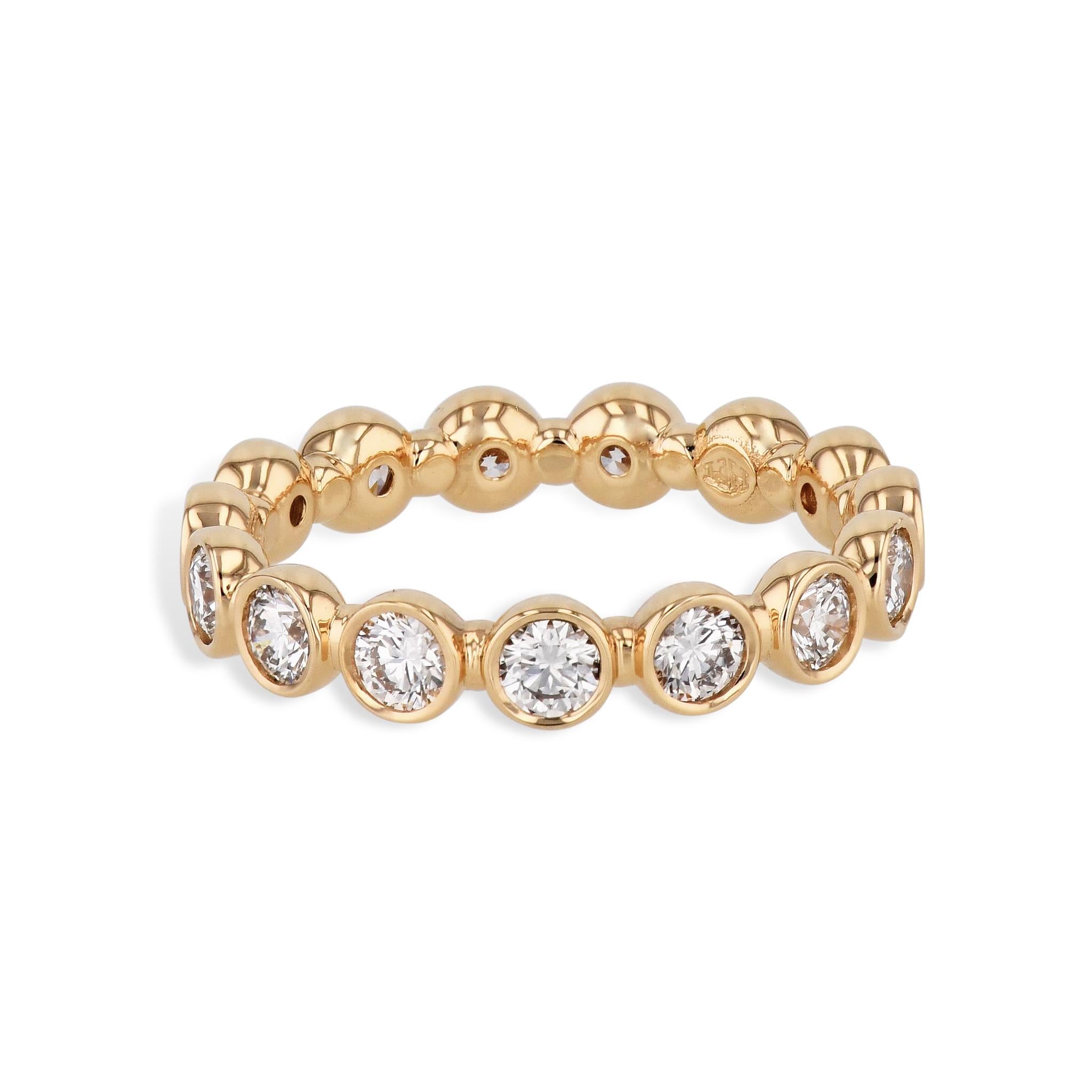 Modern Yellow Gold Round Diamond Eternity Band Ring For Sale