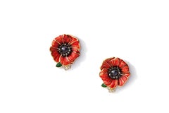 Yellow Gold Round Diamonds Earrings “Poppy”