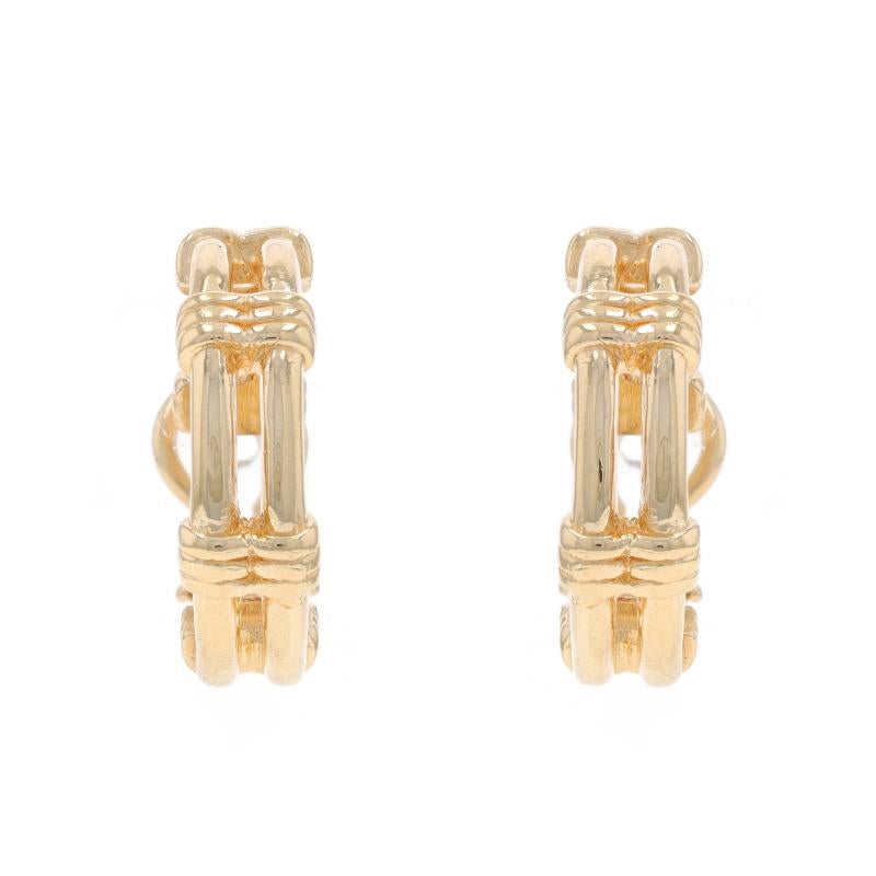 Boucles d'oreilles doubles en or jaune 14 carats Pour femmes en vente