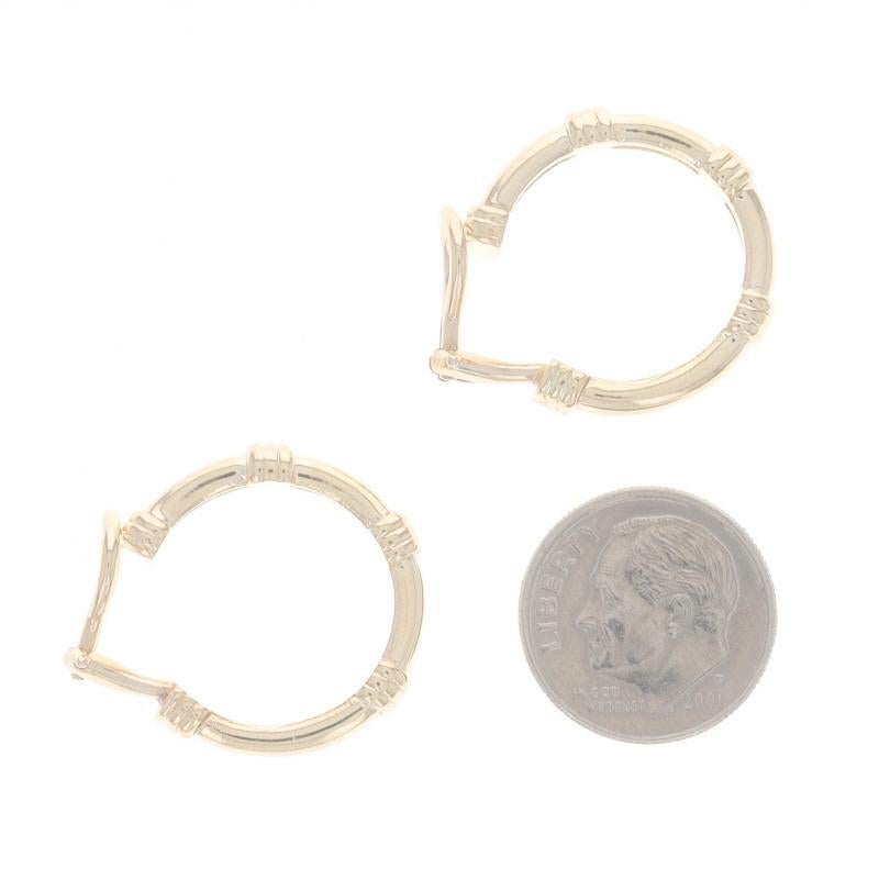 Yellow Gold Round Double Hoop Earrings - 14k Clip-Ons For Sale 1