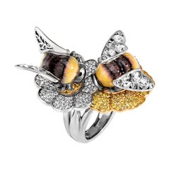 Yellow Gold Round Full Cut Diamonds Rings “Bamblebees”