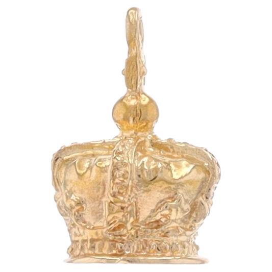 Yellow Gold Royal Regal Crown Charm - 9k Royality For Sale