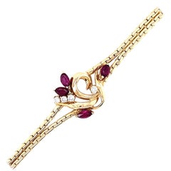 Yellow Gold Ruby and Diamond Bracelet