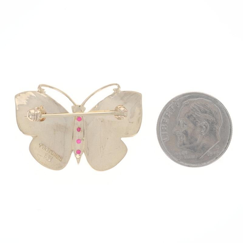 Broche papillon en or jaune - 14k Round .16ctw Nature Spring Pin Excellent état - En vente à Greensboro, NC
