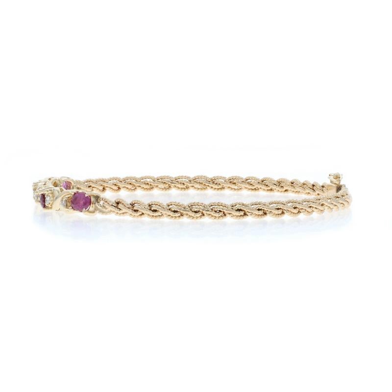 Bracelet en or jaune rubis diamant 7 1/2