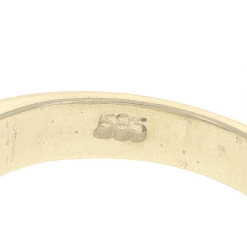 Yellow Gold Ruby Diamond Curved Band - 14k Square .97ctw Ribbon Ring SZ 4 For Sale 2