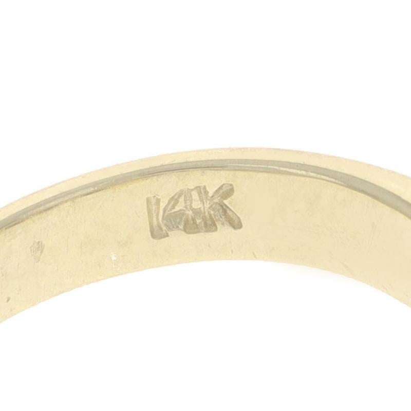 Yellow Gold Ruby Diamond Curved Band - 14k Square .97ctw Ribbon Ring SZ 4 For Sale 3