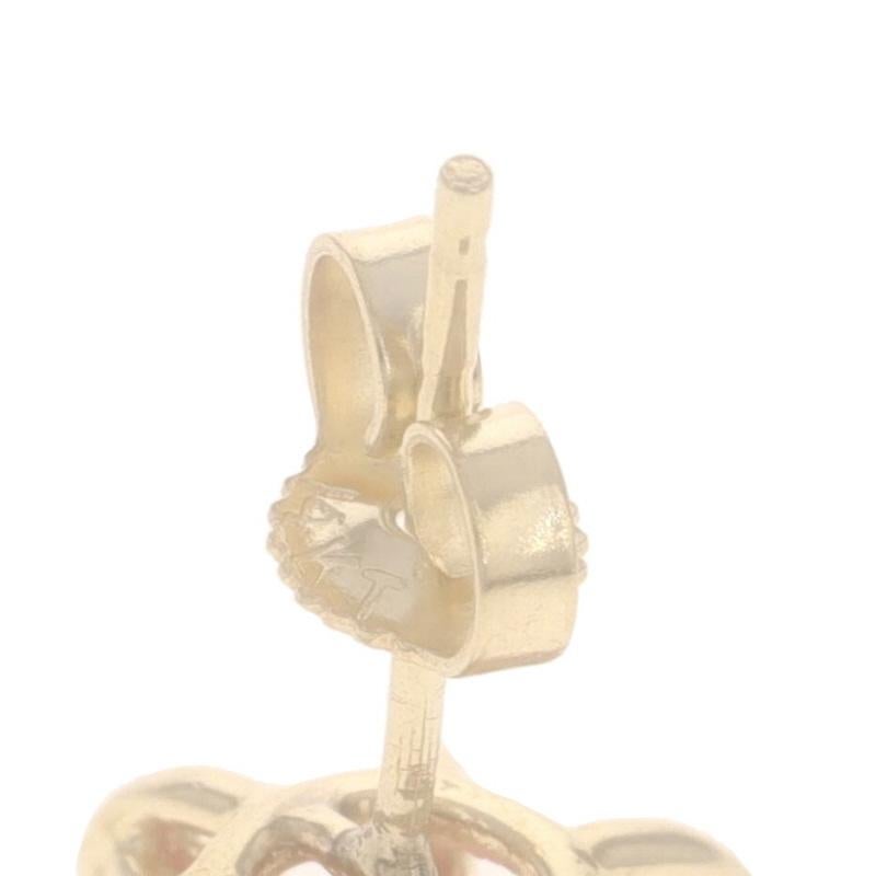 Donna Orecchini a lobo in oro giallo con diamante e rubino - 14k Marquise 4.16ctw - forati in vendita