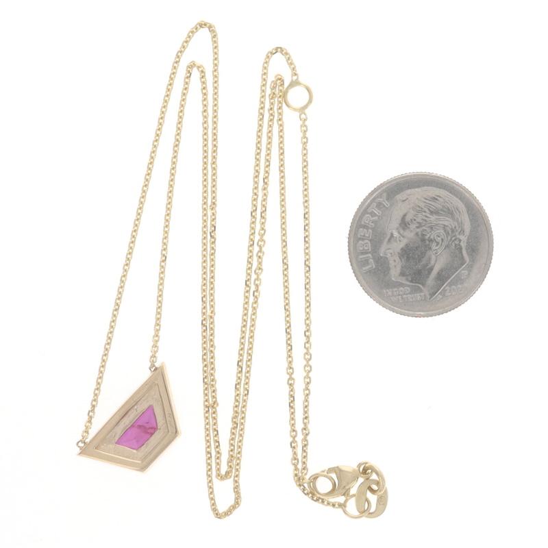Collier halo de rubis et diamants en or jaune 14 carats trapézoïd 1,78 carat, réglable par le GIA Pour femmes en vente