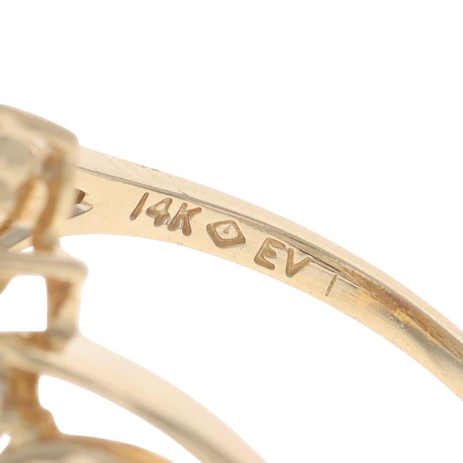 Gelbgold Rubin Diamant Halo Ring - 14k Marquise .85ctw Floral im Angebot 2