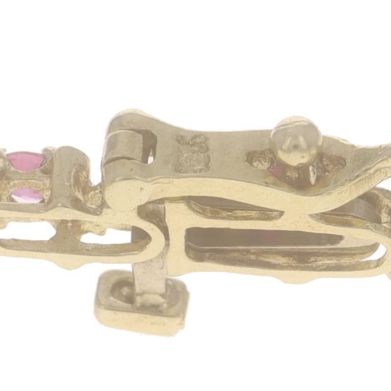 Bracelet en or jaune Rubis Diamant Link 7