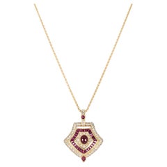 Yellow Gold Ruby & Diamond Pendant