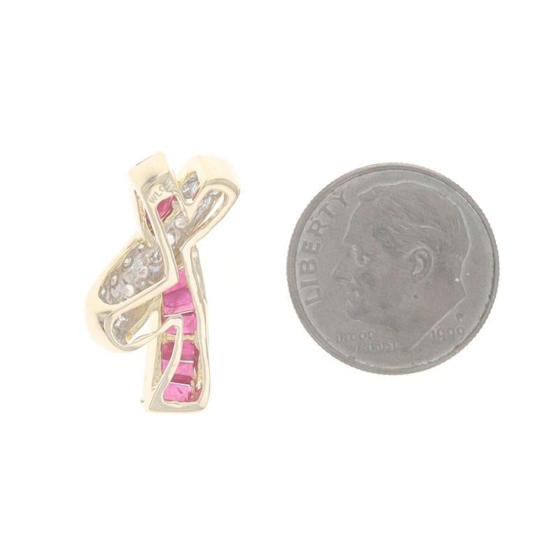 Ciondolo Omega Slide in oro giallo con rubino e diamante X Crossover 14k Bag1.00ctw Linea Duo In condizioni ottime in vendita a Greensboro, NC