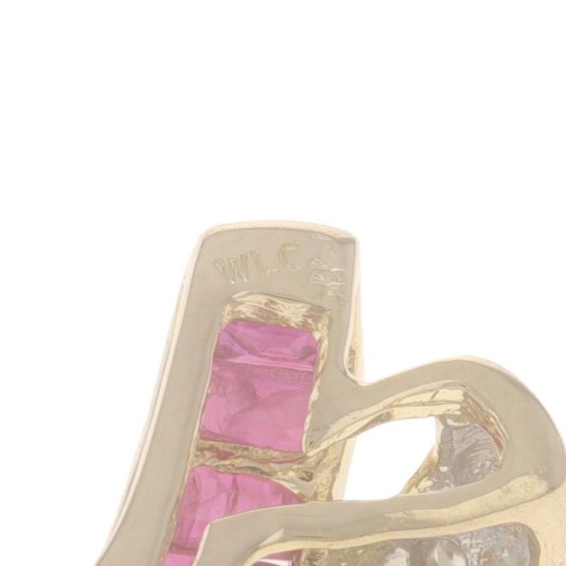 Donna Ciondolo Omega Slide in oro giallo con rubino e diamante X Crossover 14k Bag1.00ctw Linea Duo in vendita