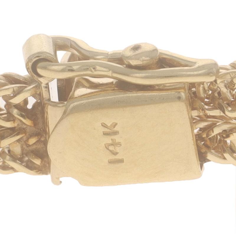 Yellow Gold Ruby Foxtail Fancy Chain Bracelet 7 1/4