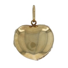 Yellow Gold Ruby Heart Locket Pendant - 18k Square 5.20ctw Love