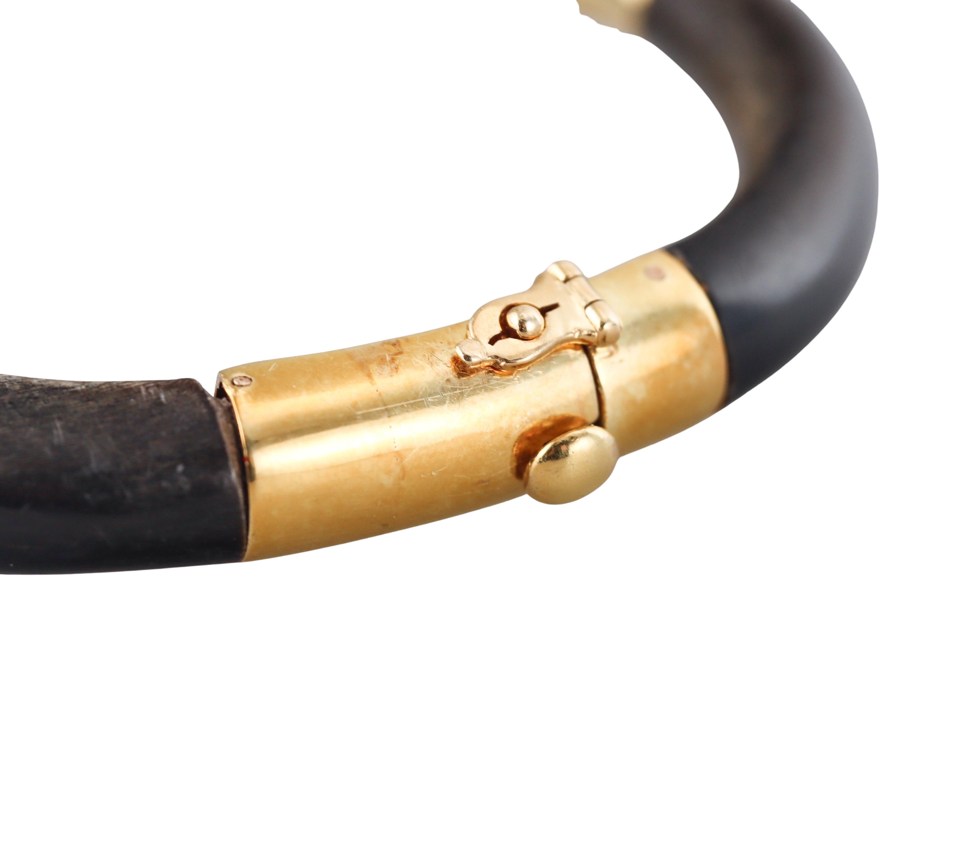 Gelbgold-Rubin-Pferdekopf-Reiter-Armband 1