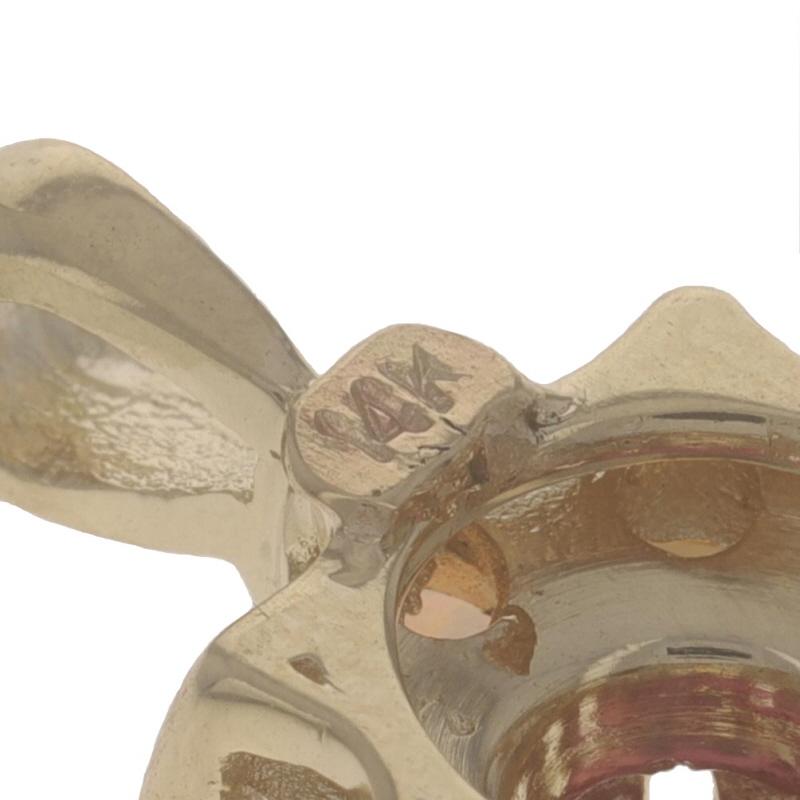 Donna Ciondolo aureola in oro giallo con rubino e opale - 14k Fiore rotondo 0,54ctw in vendita