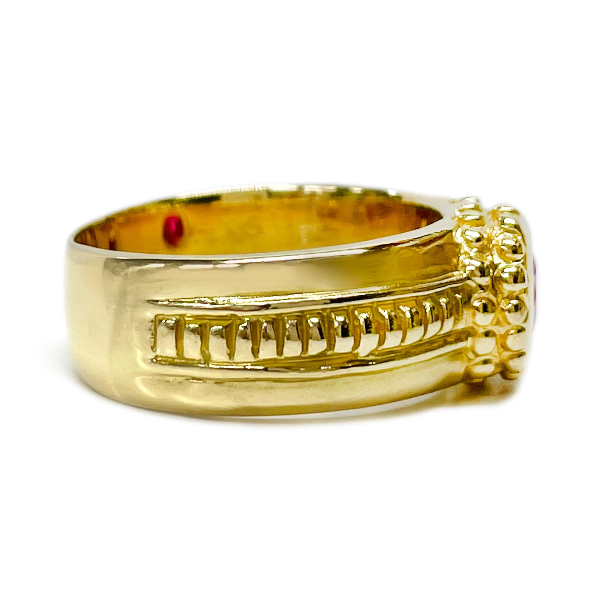 Rubin-Ring aus Gelbgold (Zeitgenössisch) im Angebot
