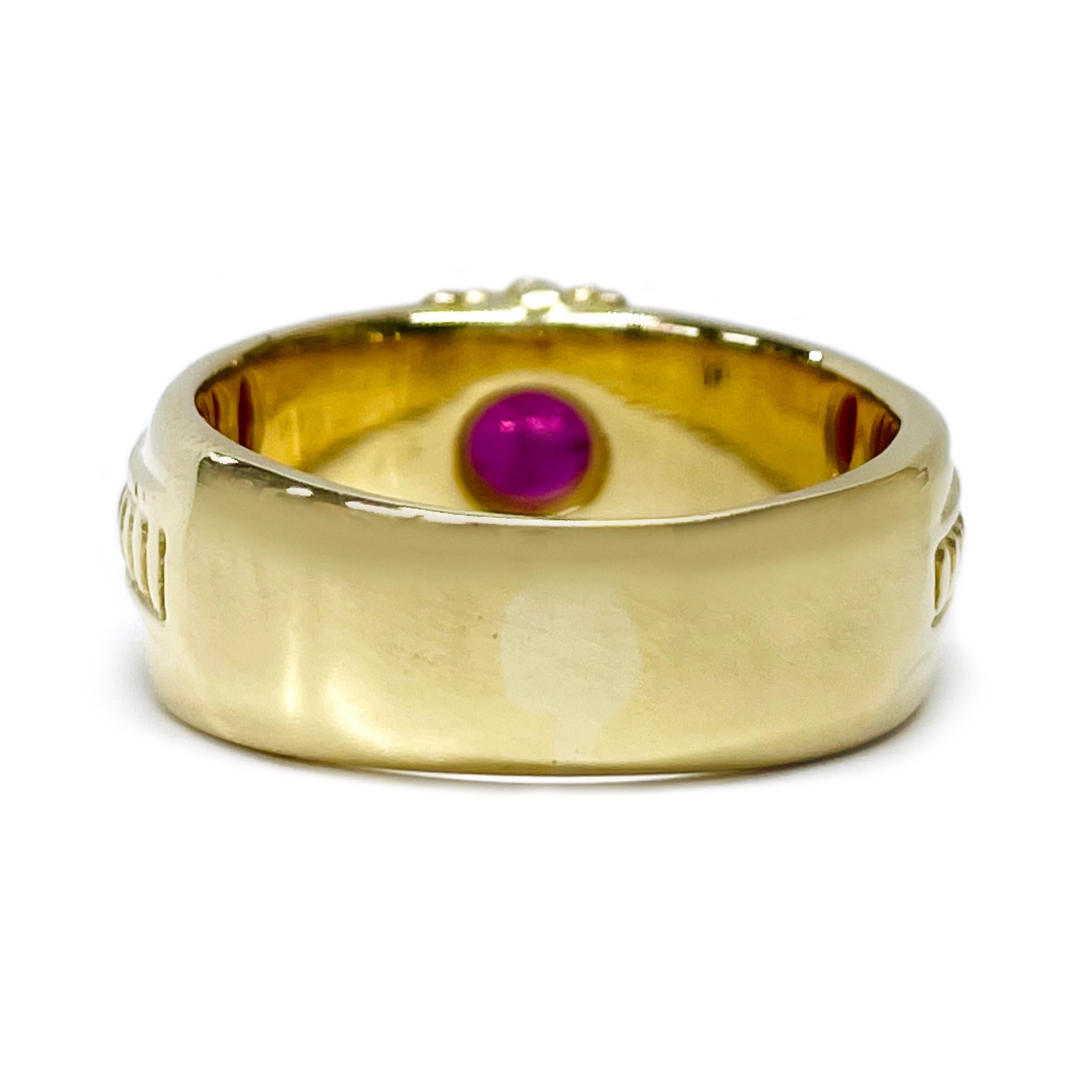 Contemporary Yellow Gold Ruby Ring For Sale