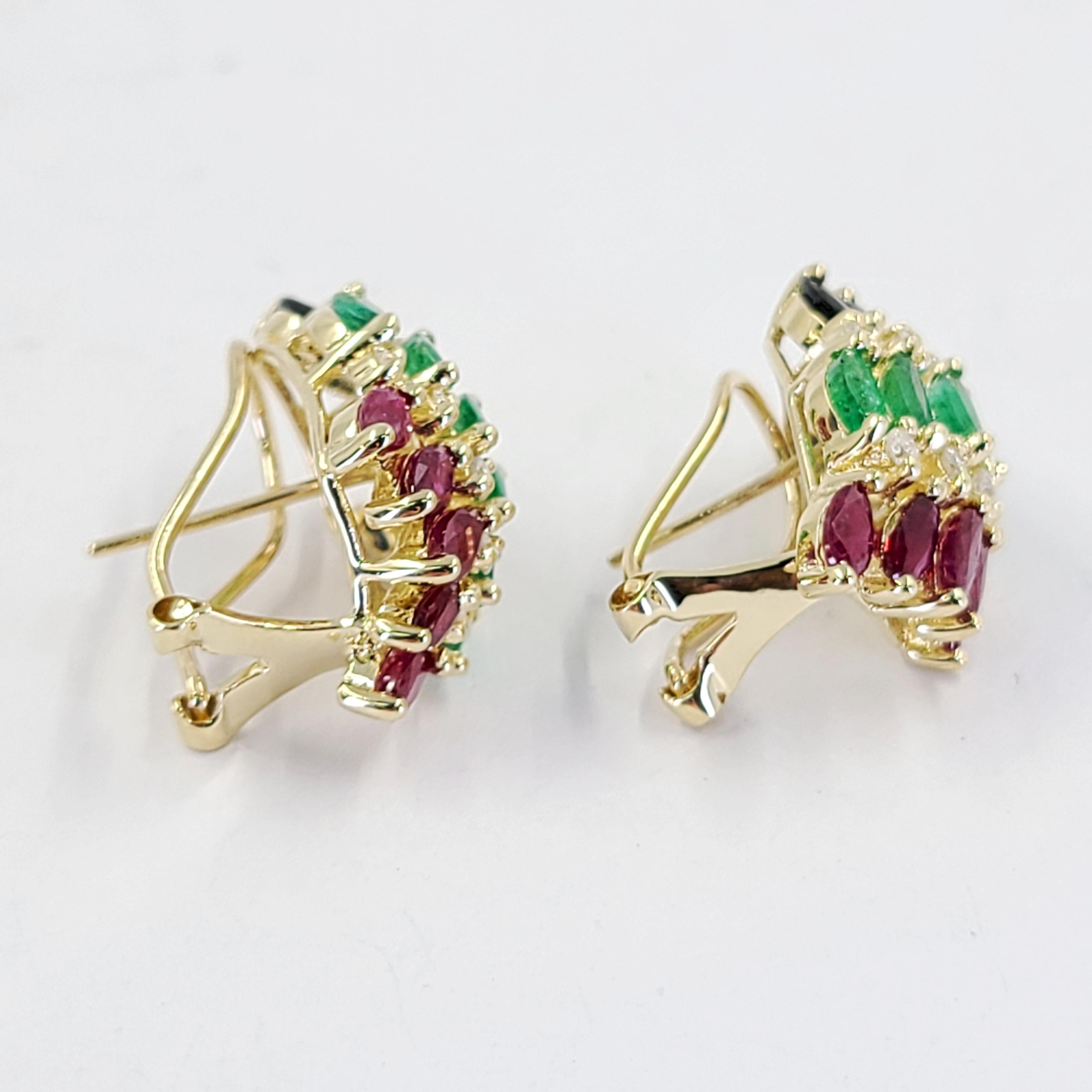 ruby sapphire emerald earrings