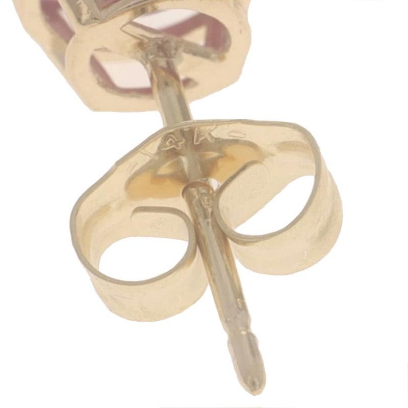 Gelbgold Rubin-Ohrstecker - 14k rund 2,10ctw durchbohrt Damen im Angebot