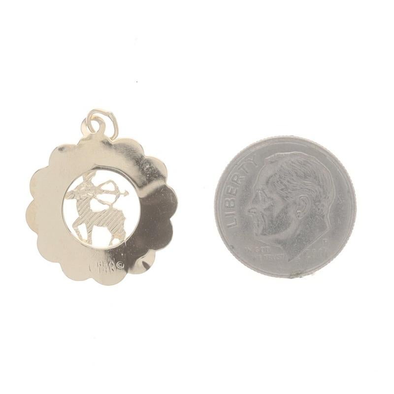 Women's Yellow Gold Sagittarius Zodiac Sign Charm - 14k Astrology Archer Pendant