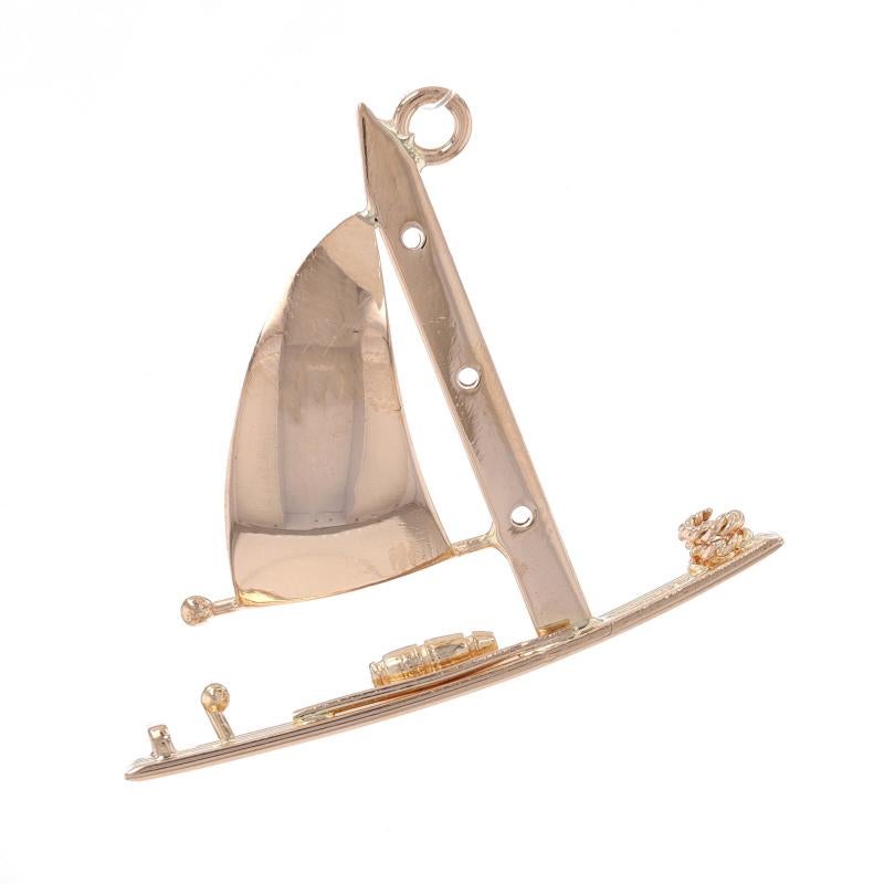 Pendentif voilier en or jaune - 14k Nautical Sailing Vessel Unisexe en vente