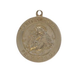 Yellow Gold Saint Anthony Faith Medal Pendant 14k Traveling Catholic Gift