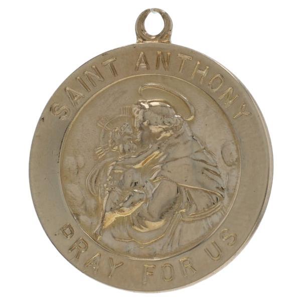 Ciondolo con medaglia di Sant
Antonio in oro giallo 14k Regalo cattolico itinerante in vendita