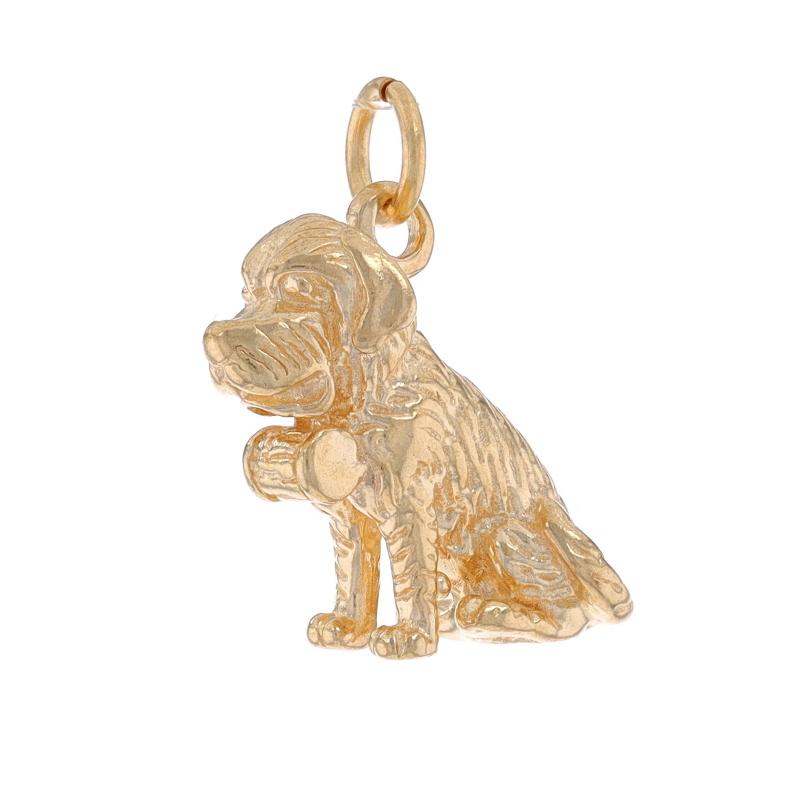Metal Content: 14k Yellow Gold

Theme: Saint Bernard Dog, Alpine Rescue Canine, Pet
Features: Textured Detailing

Measurements

Tall (from stationary bail): 5/8