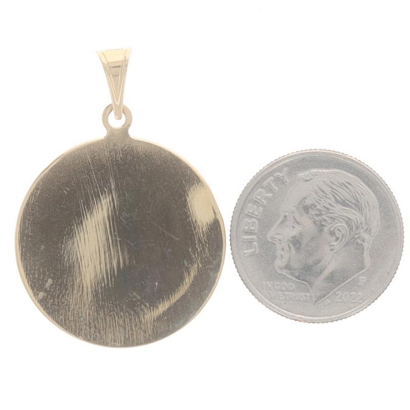 Women's or Men's Yellow Gold Saint Christopher Pendant - 14k Catholic Faith Protection Medal For Sale